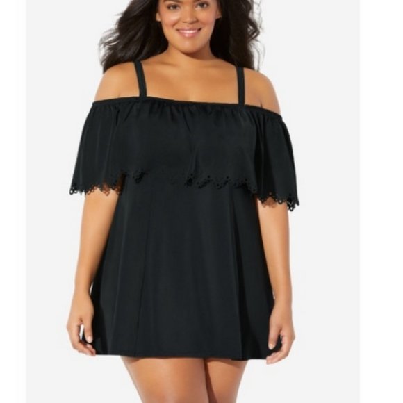 Swimsuits For All Other - Nwt Laser Cutout Off the Shoulder Swimdress Swimsuits For All  Woman Wit…